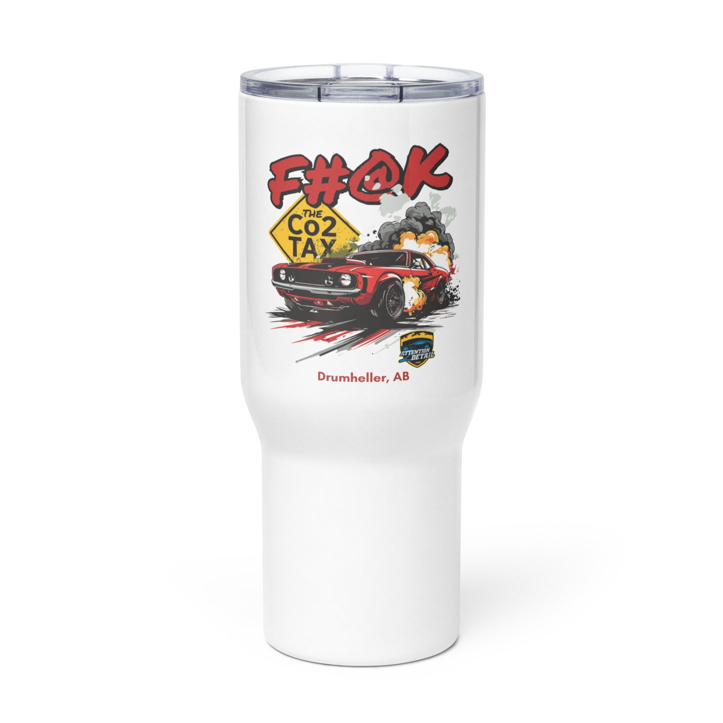 F#@K the CO2 Tax Travel mug with a handle