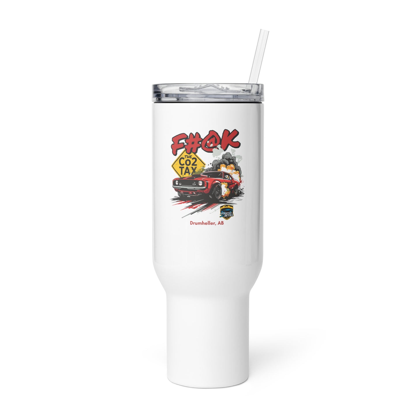 F#@K the CO2 Tax Travel mug with a handle